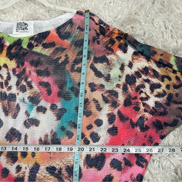 Free For Humanity Colorful Leopard Knit Long Sleeve Sweater - Picture 9 of 10